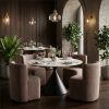 Bambun Dining Chair with Wheels Taupe