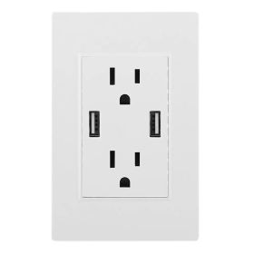 USB Wall Outlet Dual 2.4A USB Wall Charger High Speed Duplex Wall Socket US Standard