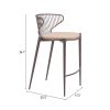 Silues Counter Stool (Set of 2) Taupe & Brown