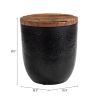 Duskan Storage Side Table Natural & Black