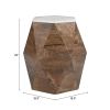 Bisel Side Table White & Walnut
