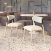 Equinox Armless Dining Chair (Set of 2) Oyster Gray & Natural