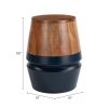 Tornos Side Table Walnut & Deep Blue
