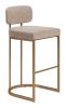 Velar Barstool (Set of 2) Beige & Bronze