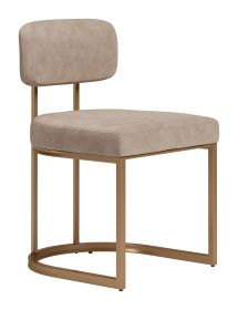 Velar Dining Chair (Set of 2) Beige & Bronze