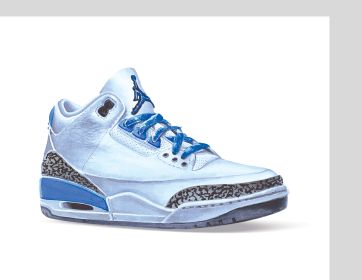 White & Blue Tennis Shoe