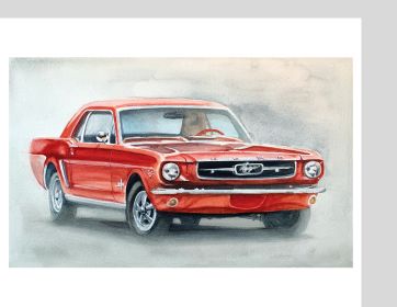 Wall Art Red Mustang