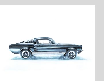 Wall Art Gray Mustang
