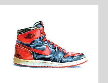 Black & Red Tennis Shoe