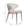 Silues Dining Chair (Set of 2) Taupe & Brown