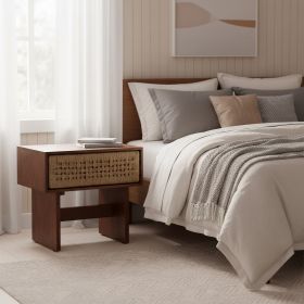 Amaria Nightstand Natural & Walnut