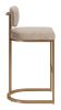 Velar Barstool (Set of 2) Beige & Bronze
