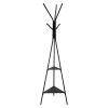 Coat Rack, Freestanding Coats Rack Stand with 2 Shelves & 6 Hooks, Free Standing Hall Coat Tree for Entryway, Bedroom, Living Room