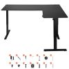 L Shaped Desk, Electric Adjustable Height Corner Gaming Desk with Dual Hooks