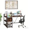 L-Shaped Desk, Industrial Corner Desk with Drawer & Shelves