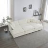 Comfortable Deep Seat Reversible Modular 6 Seater Sectional Super Soft Sofa U Shaped Sectional Couch with 3 Ottomans, 3 Toss Pillows and 2 Arm Pillows