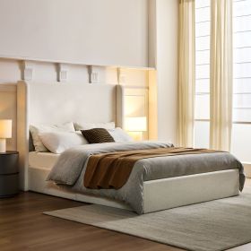 Carmen Upholstered Wingback Bed / Upholstered Platform Bed Frame / 52" High Headboard / Simplicity / Minimalist / No Box Spring Needed / California Ki