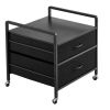 Mini Fridge Stand with Storage, 176 lb-Capacity Mini Fridge Table with 2 Drawers & 4 Swivel Wheels, Mobile Mini Fridge Shelf