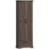 71" Pantry Cabinet, Kitchen Storage Cabinet with Adjustable Shelves, Barn Doors and Drawer for Dining Room, Brown