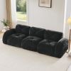 110''Boneless Sofa With Tufted,Soft Velvet Fabric,Modular Sectional Sofa Couches,32D High Density Sponge,Anti-Slip Design,Ergonomic Design Bottom