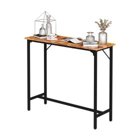 43-Inch Bar Table (Brown) - 209 lbs Capacity Pub Height Table with Durable MDF Top & Metal Frame, Ideal for Kitchen/Bar Counte