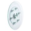 24 in Glass Lazy Susan Turntable, Tempered Glass Dining Table Centerpiece with 6 Rotating Wheels, 360Â° Smooth and Silent Spin Tabletop Rotating Tray