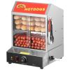 Hot Dog Steamer, 28.5QT, 2-Tier Hot Dog Hut Steamer, 86-185 F Temp Control, Electric Bun Warmer with Tempered Glass Slide Doors Partition Plate Tong