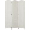 Room Divider, 3 Panel Folding Privacy Screen, 6FT Tall Portable Weave Partition Wall Divider for Bedroom, White