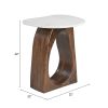 Vara Side Table White & Walnut