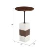 Stuk Side Table Brown & White