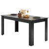 Rectangle Dining Table, 63 inch Length Large Wood Tables for 4-6 Person, Modern Dinner Furniture, Conference Desk Supporting for 330LBS