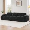 110''Boneless Sofa With Tufted,Soft Velvet Fabric,Modular Sectional Sofa Couches,32D High Density Sponge,Anti-Slip Design,Ergonomic Design Bottom
