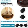 8 Pack Plant Caddy with Wheels Heavy Duty 12.2 Inch Plant Dolly with Locking Casters Rolling Plant Stand for Indoor Outdoor, Brown