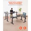 L Shaped Desk, Electric Adjustable Height Corner Gaming Desk with Dual Hooks