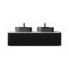 DINA 60" Bathroom Vanity with Sinks, Modern Wall-Mounted Floating Curved Edges Striped Bathroom Storage Cabinet with 2 Drawers