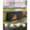 Firewood Rack with Waterproof Cover, 8 ft Outdoor Firewood Holder, 1/2 Cord Storage Metal Log Holder, 660lb Max Weight Capacity, Top Covered