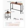 Bar Table, 3PCS 47â€³ Bars Tables Set, Bar Tables and Chair Set with Rounded Edge Design, Rectangular Pub Table with Two Stools for Office Desk