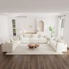 3 Piece Sofa Set Oversized Sofa Comfy Sofa Couch, 2 Pieces of 2 Seater and 1 Piece of 3 Seater Sofa for Living Room, Deep Seat Sofa White Chenille