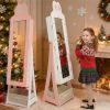Pink rabbit-themed MDF cabinet with spray paint finish, 1 door and 1 drawer, children's jewelry and mirror cabinet