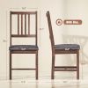 Set of 2 Dining Chairs, Upholstered Dining Room Chairs with Rubberwood Legs and Slat Backrest for Kitchen, Gray