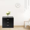 [] Modern Simple 3-Drawer Table Nightstand Dresser Black