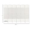 Room Divider 6 Panel Folding Privacy Screen White Wave Fiber for Home Office Portable
