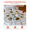 24 in Glass Lazy Susan Turntable, Tempered Glass Dining Table Centerpiece with 6 Rotating Wheels, 360Â° Smooth and Silent Spin Tabletop Rotating Tray