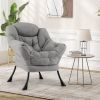 Sherpa Upholstered Accent Chair with Cozy Head Pillow