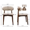 Light Camel Flannelette Upholstered Dining Chair with Walnut Solid Wood Legs, Armless Chair Set of 4 for Kitchen, Restaurant, Living, Meeting Room