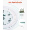24 in Glass Lazy Susan Turntable, Tempered Glass Dining Table Centerpiece with 6 Rotating Wheels, 360Â° Smooth and Silent Spin Tabletop Rotating Tray