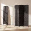 Room Divider, 3 Panel Folding Privacy Screen, 70.9" Tall Portable Weave Partition Wall Divider for Bedroom, Coffee