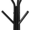 Coat Rack, Freestanding Coats Rack Stand with 2 Shelves & 6 Hooks, Free Standing Hall Coat Tree for Entryway, Bedroom, Living Room