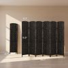 Room Divider, 6 Panel Folding Privacy Screen, 6FT Tall Portable Weave Partition Wall Divider for Bedroom, Coffee