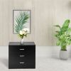 [] Modern Simple 3-Drawer Table Nightstand Dresser Black